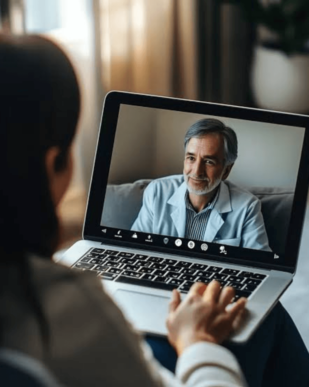 Man joining a telehealth appointment from home